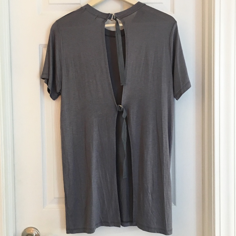 {Ginger G} Rayon Spandex Open Back T-Shirt Tunic